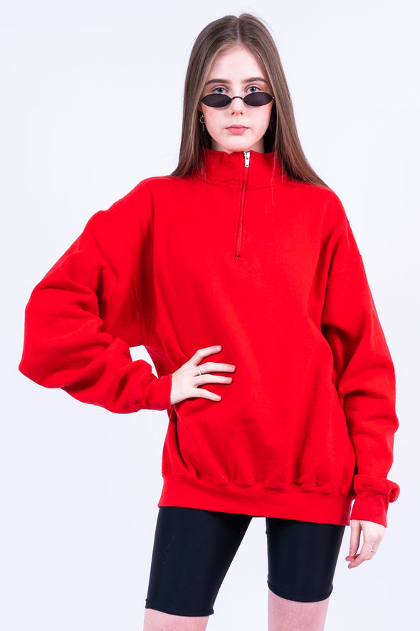Vintage 90's Red 1/4 Zip Sweatshirt