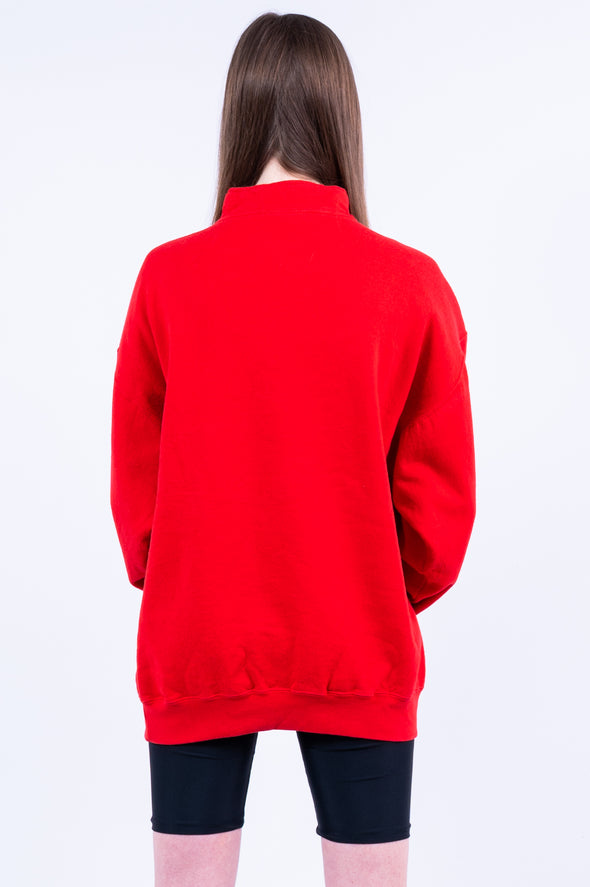 Vintage 90's Red 1/4 Zip Sweatshirt