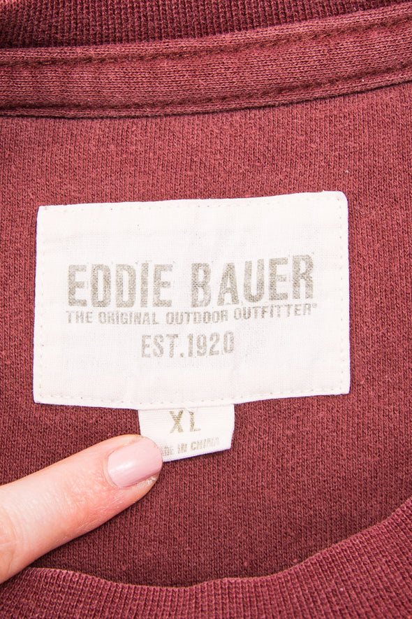 Vintage 90's Burgundy Eddie Bauer Oversize Sweatshirt