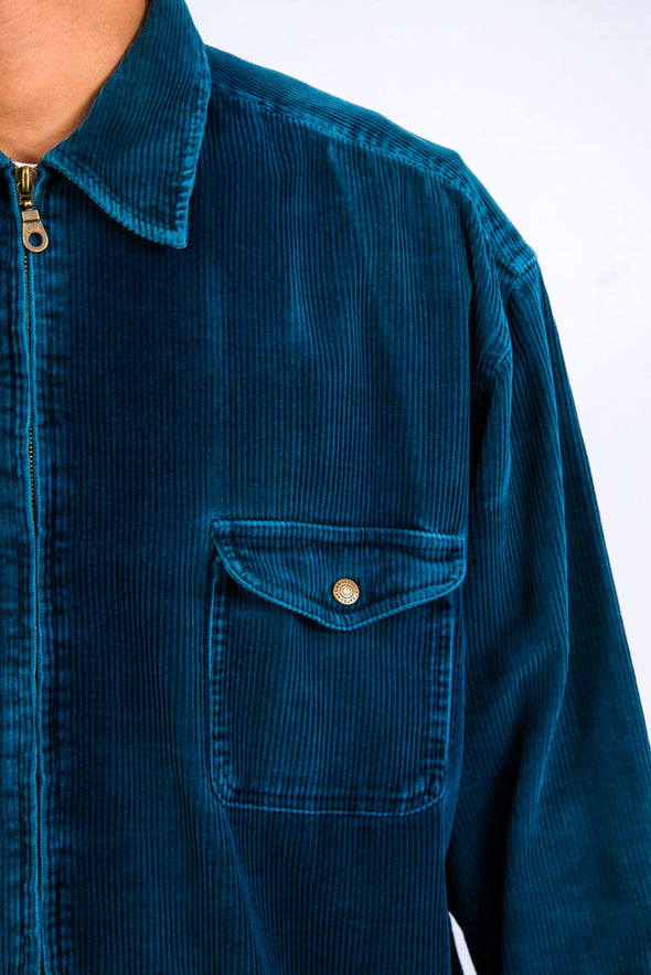 90's Blue Chunky Cord Shirt Jacket