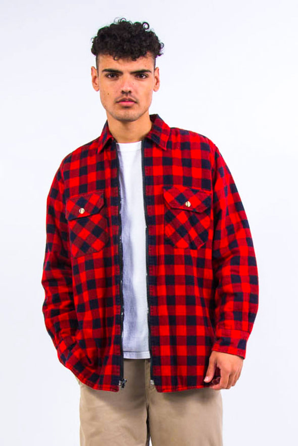 Vintage Padded Zip Flannel Shirt / Jacket