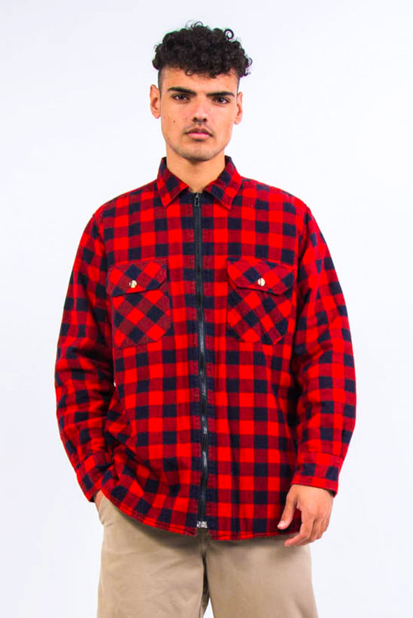 Vintage Padded Zip Flannel Shirt / Jacket