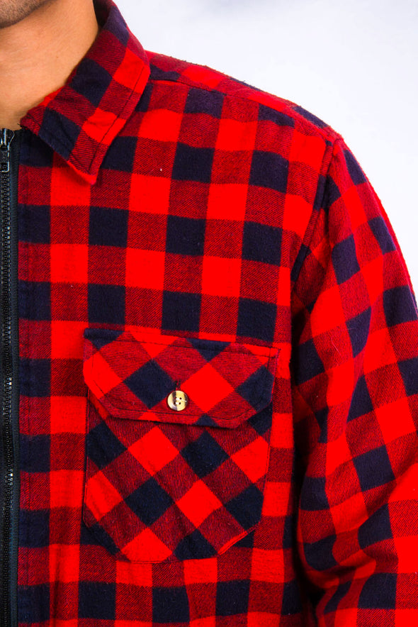 Vintage Padded Zip Flannel Shirt / Jacket