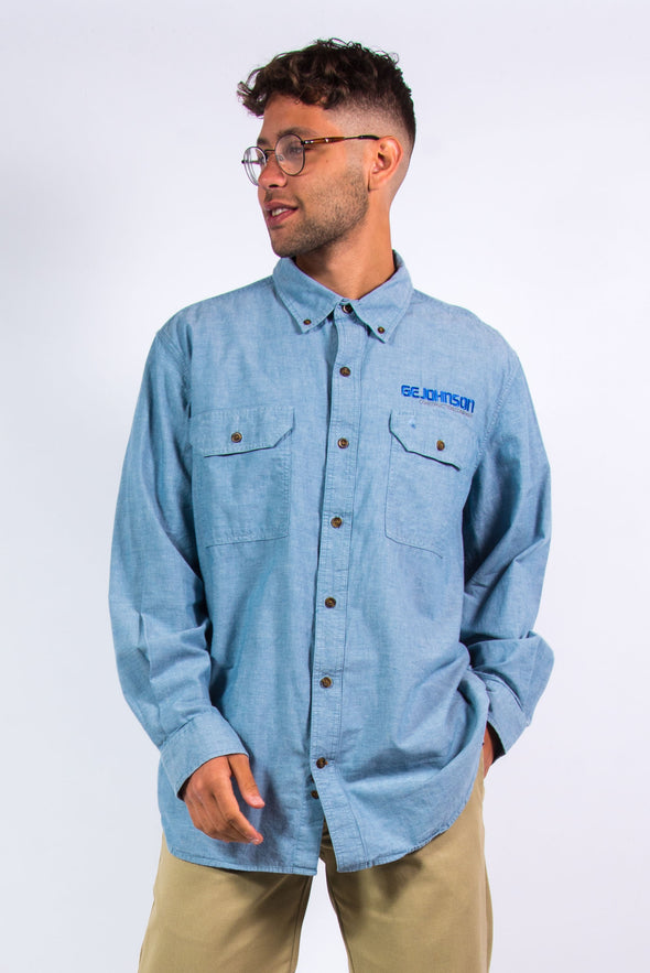 90's Carhartt Denim Style Work Shirt