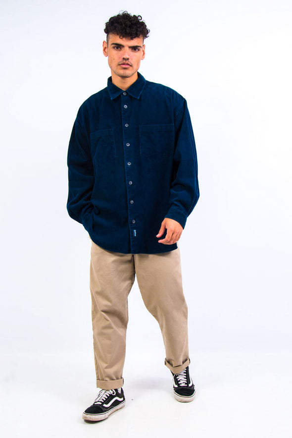 90's Navy Blue Cord Shirt