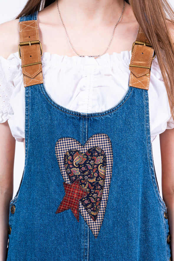 Vintage 90's Heart Short Dungarees