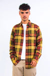 Vintage Yellow Check Flannel Shirt