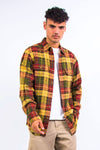 Vintage Yellow Check Flannel Shirt