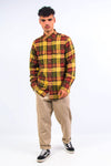 Vintage Yellow Check Flannel Shirt