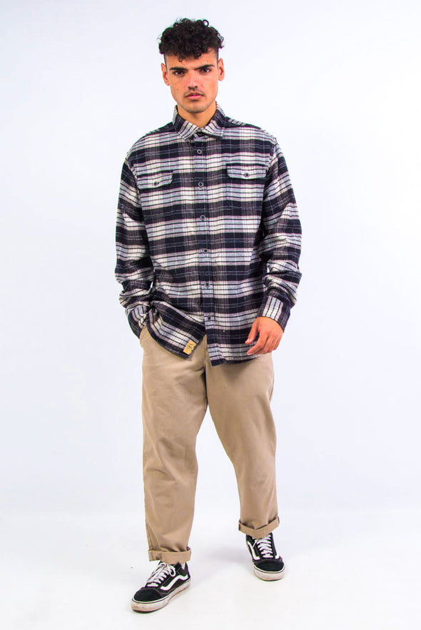 Check Pattern Thick Flannel Shirt