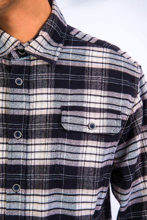Check Pattern Thick Flannel Shirt