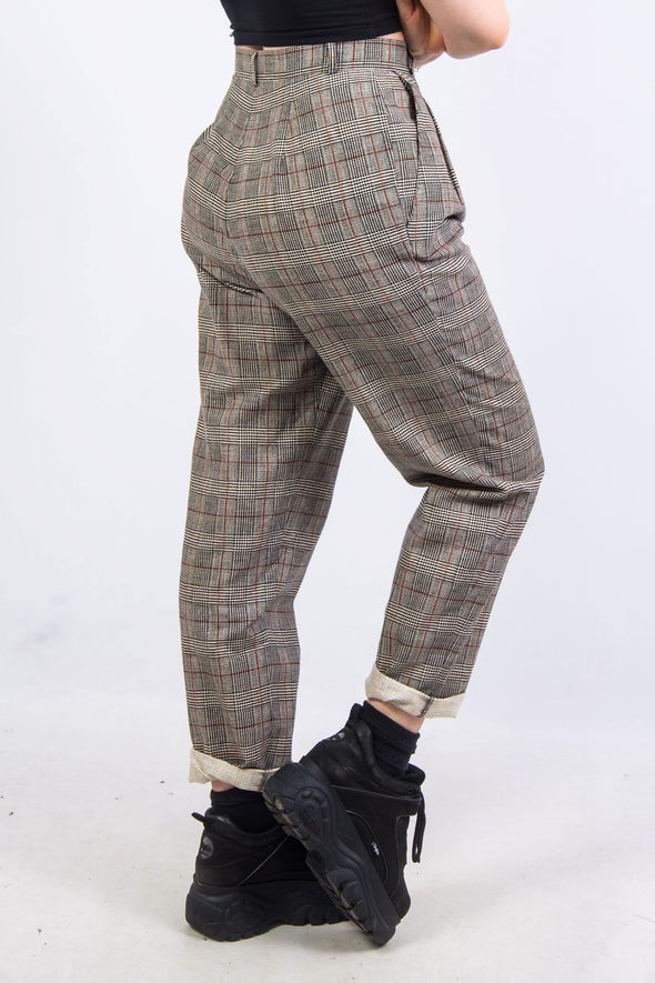 Vintage 90's Check High Waist Trousers