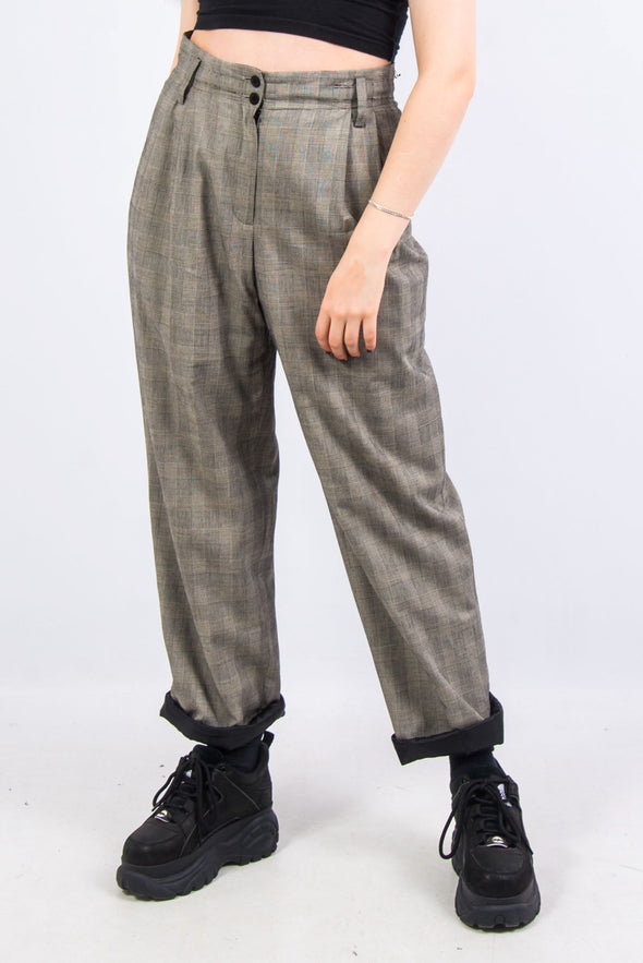Vintage Grey Check Trousers
