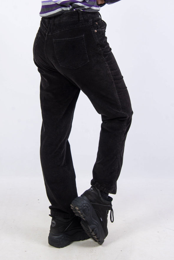 00's Black Corduroy Trousers