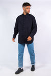 Navy Blue Patterned Cord Shirt
