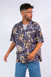Vintage Leaf Print Hawaiian Shirt