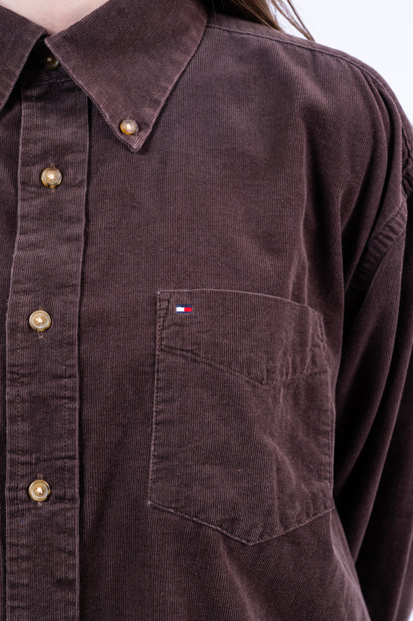 Vintage 90's Tommy Hilfiger Cropped Cord Shirt
