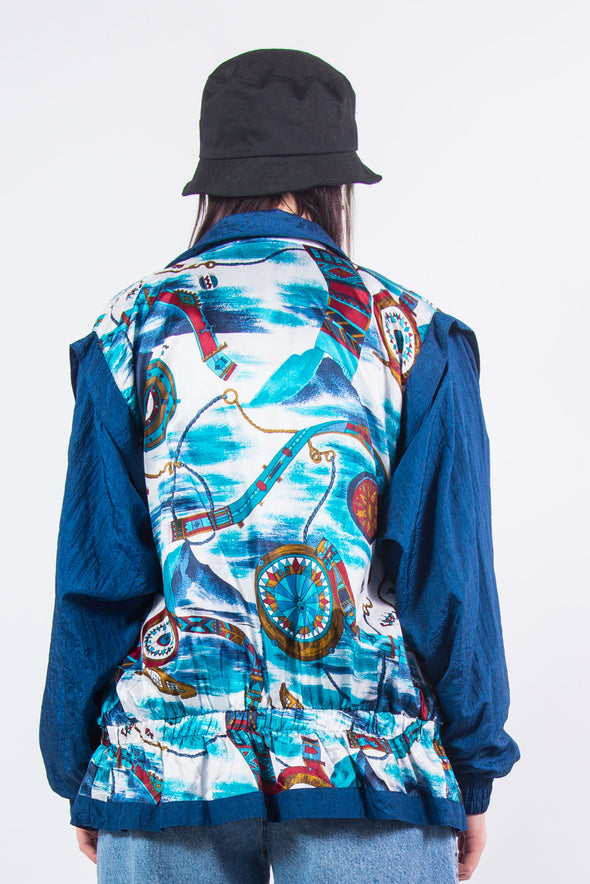 Vintage Abstract Print Shell jacket