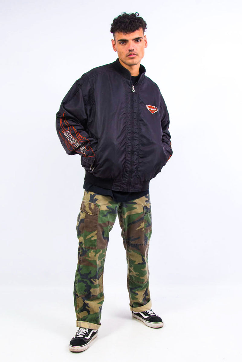 Vintage Harley Davidson Nylon Bomber Jacket THE VINTAGE