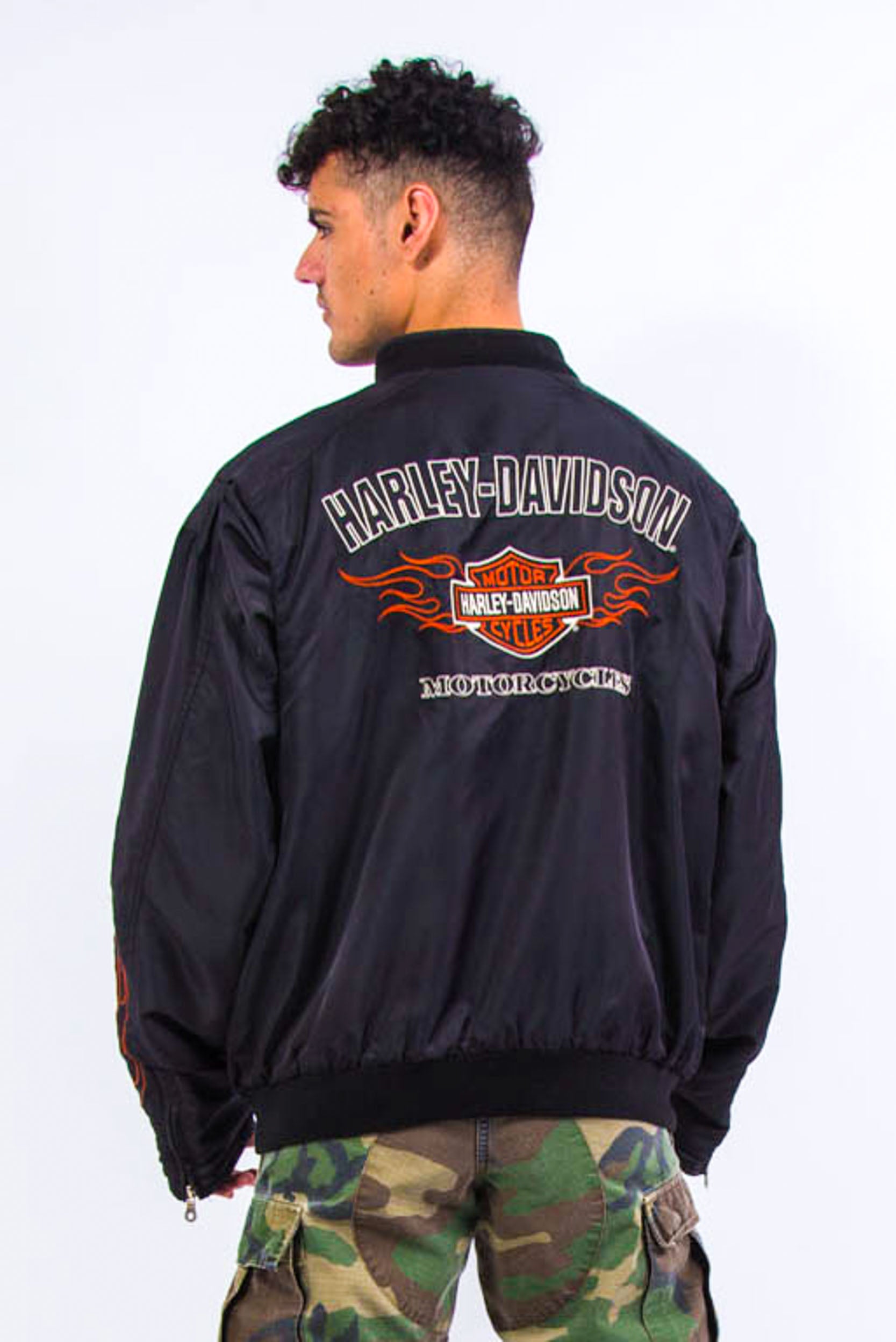 Vintage Harley Davidson Nylon Bomber Jacket | THE VINTAGE