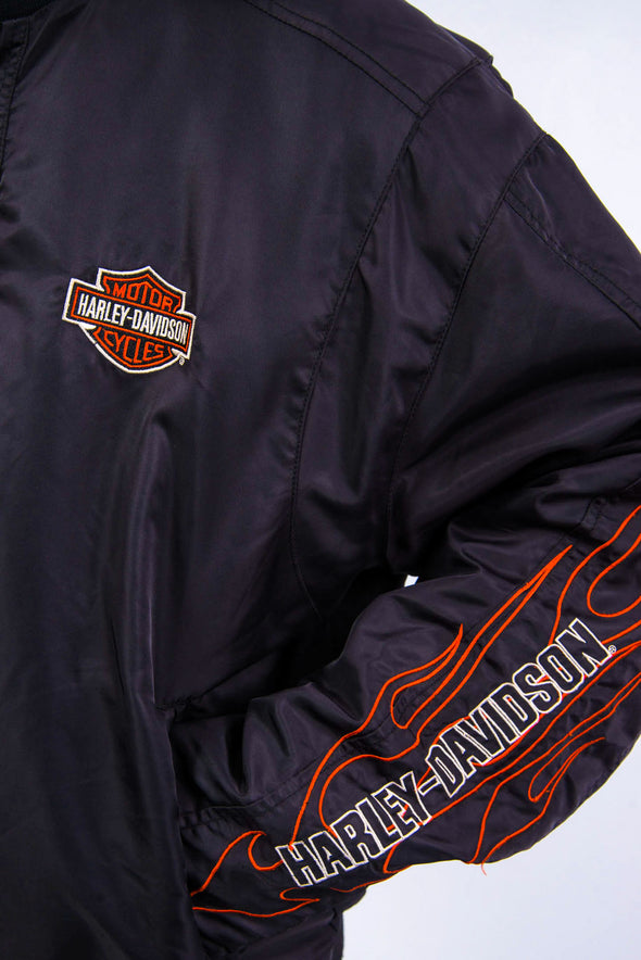 Vintage Harley Davidson Nylon Bomber Jacket