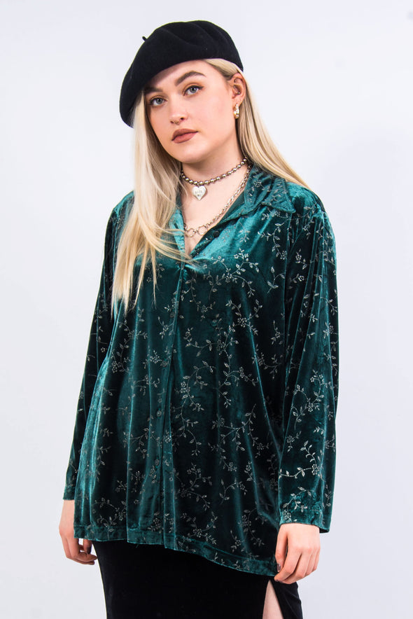 Vintage 90's Glittery Velvet Shirt