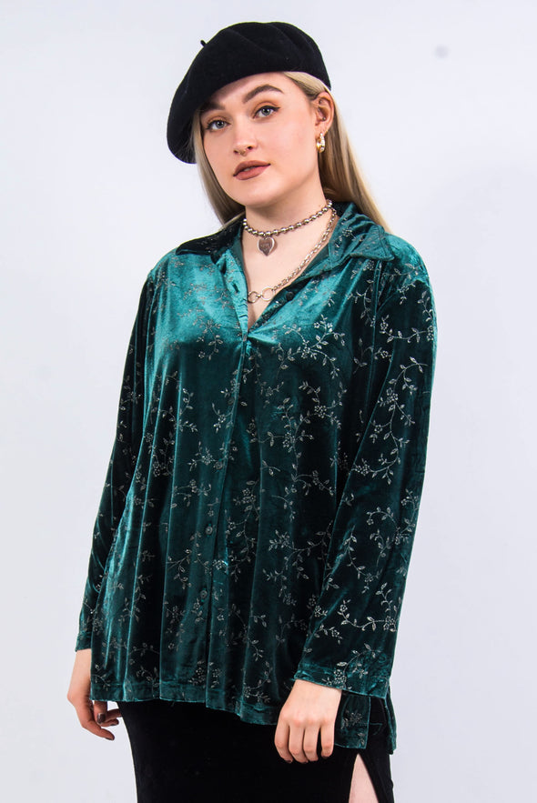 Vintage 90's Glittery Velvet Shirt