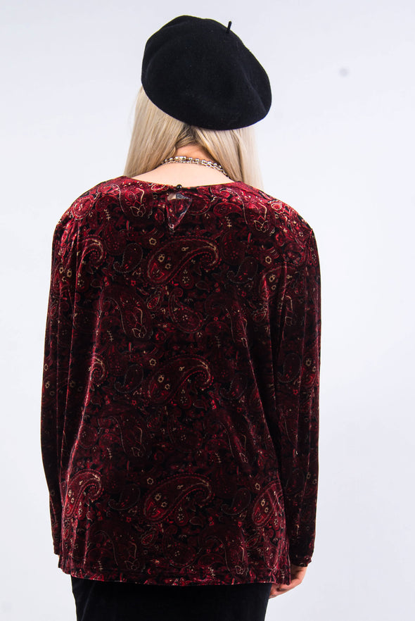 Vintage 90's Velvet Paisley Top