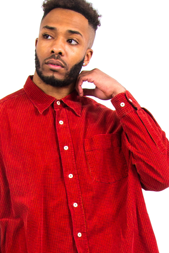 Vintage Red Checked Cord Shirt