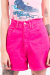 Vintage 90's Hot Pink Denim Mom Shorts