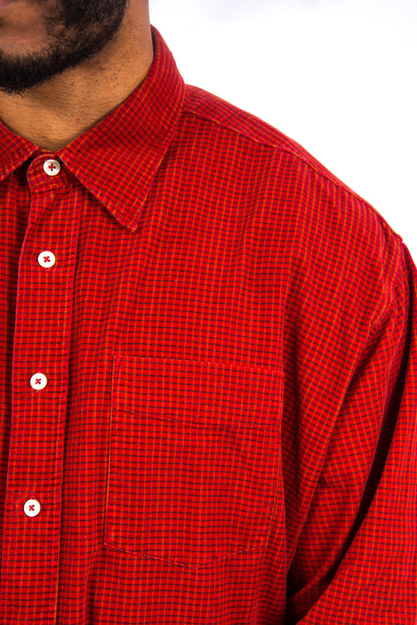 Vintage Red Checked Cord Shirt