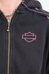 Vintage Harley Davidson Zip Hooded Sweatshirt