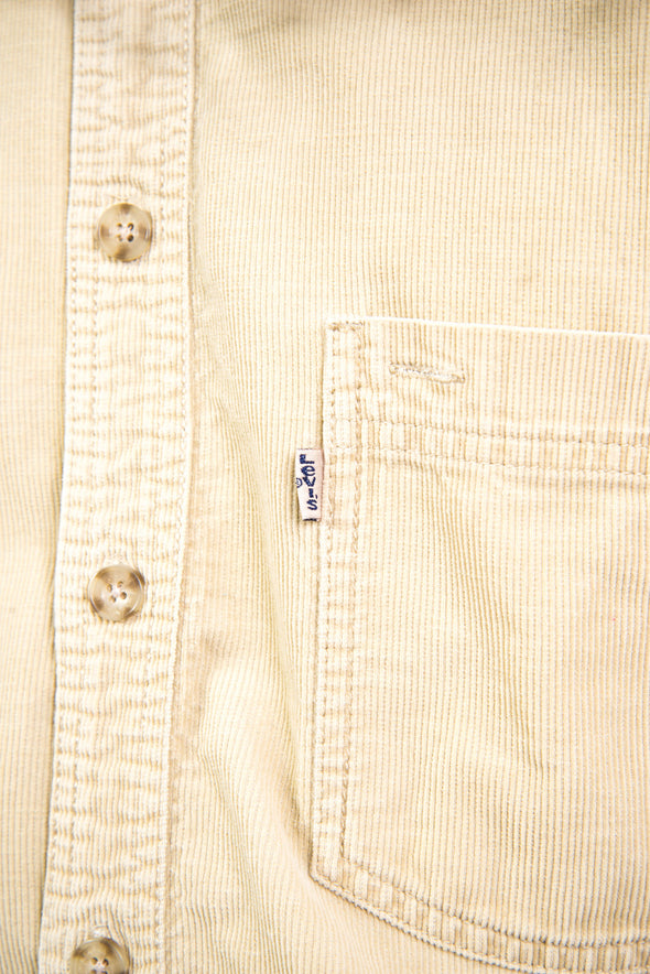 90's Vintage Levi's Beige Cord Shirt