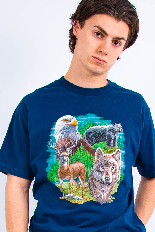 90's Woodland Animal Prnt T-Shirt