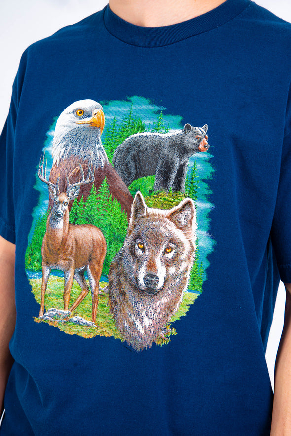 90's Woodland Animal Prnt T-Shirt