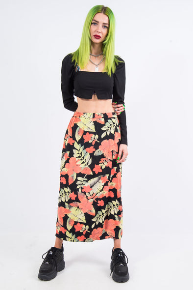 Vintage 90's Floral Midi Skirt