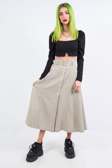 Vintage 90's Belted Midi Skirt