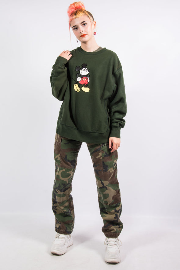 Vintage Disney Green Mickey Mouse Sweatshirt