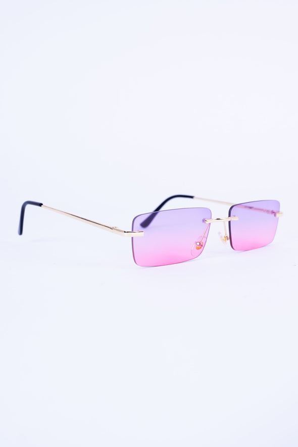 Y2K Tyler Purple Rimless Sunglasses
