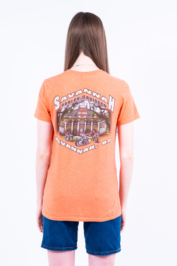 Harley Davidson Neon Peach Wisconsin T-Shirt