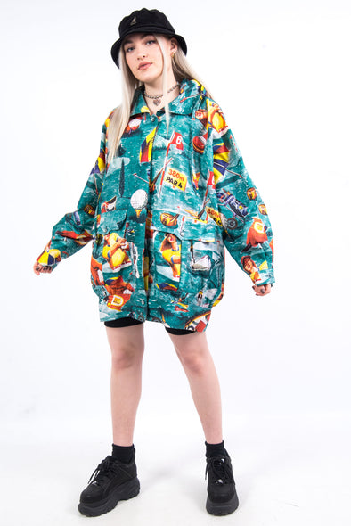 Vintage 90's Golf Print Windbreaker Jacket