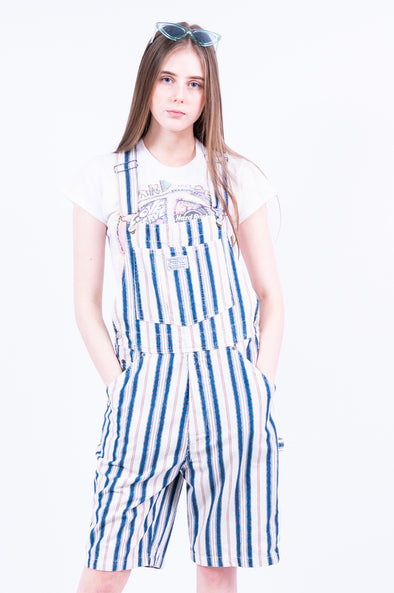 Vintage Levi's Striped Short Dungarees