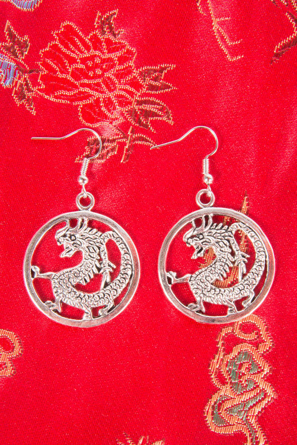 Y2K Dragon Circular Earrings