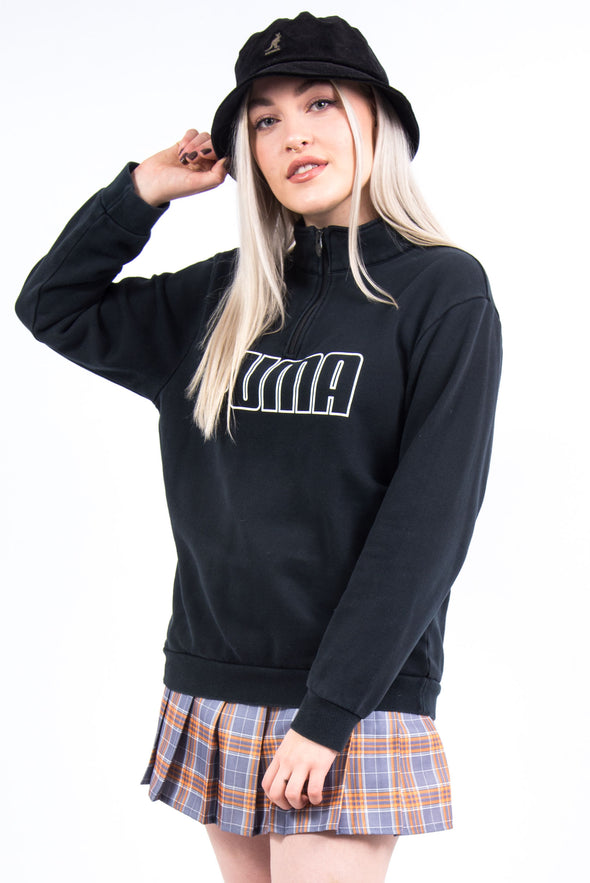 Vintage Puma Spell Out 1/4 Zip Sweatshirt