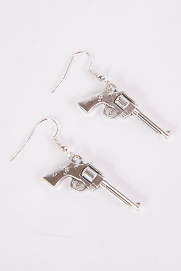 Silver Revolver Earrings