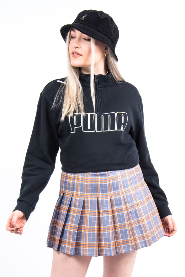 Vintage Puma Spell Out 1/4 Zip Sweatshirt