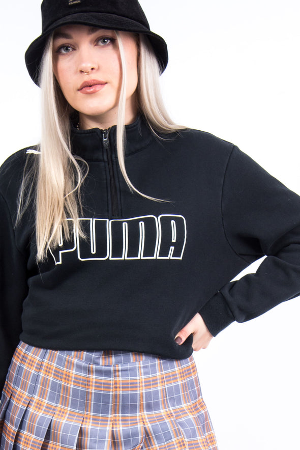Vintage Puma Spell Out 1/4 Zip Sweatshirt
