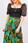 Vintage 70's Floral Midi Skirt