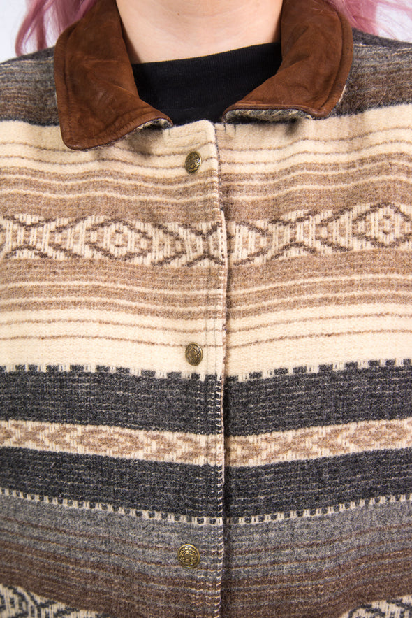 Vintage 90's Woolrich Patterned Wool Coat