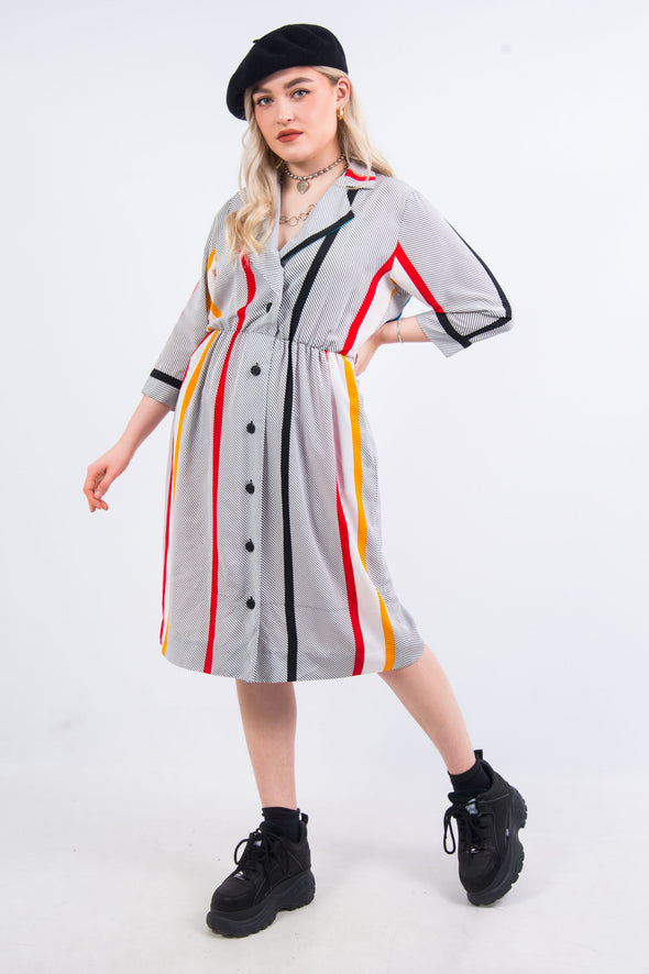 Vintage 80's Striped Midi Dress